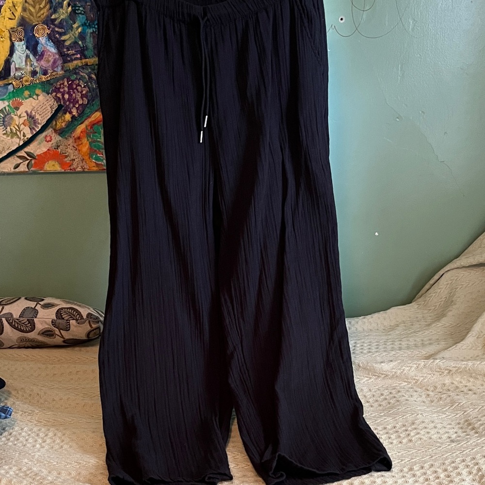 Black Wide-Leg Pants